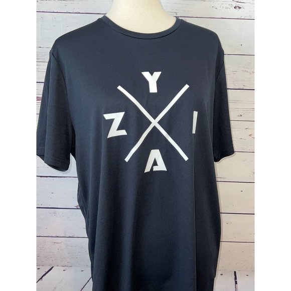Zyia Active Short Sleeve Tee Shirt XL Extra Large spell out Mens Graphic Trainer - Picture 1 of 6